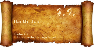 Harth Ida névjegykártya